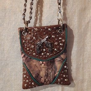 Cute purse w. studs & rhinestones